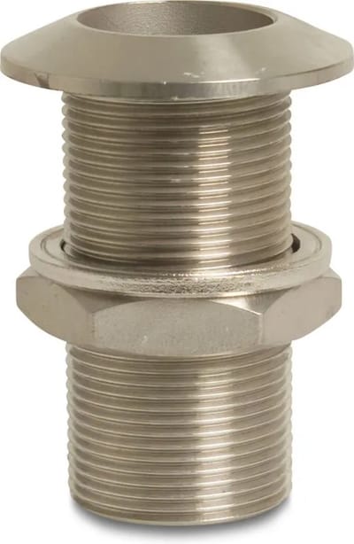 Mega Doorvoer RVS 316 1 1/2" buitendraad gepolijst type vertex 25°