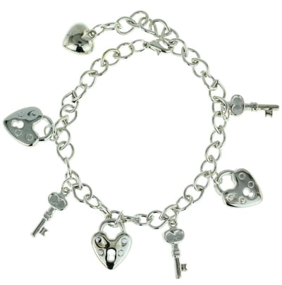 Behave - armband met hartjes en sleutels - romantisch accent cadeau