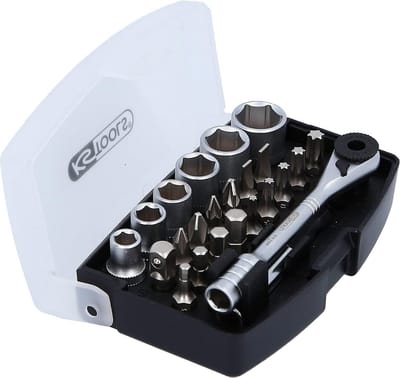 24-delige 1/4 Inch Bitset met Ratel en Adapter