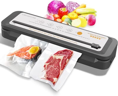 Vacuümmachine 80 kPa voor Voedsel - Automatische Vacuümverpakker met Snijder - Verzegelapparaat met Vacuümzakken, Dry & Moist Modus voor Vershouden en Sous Vide