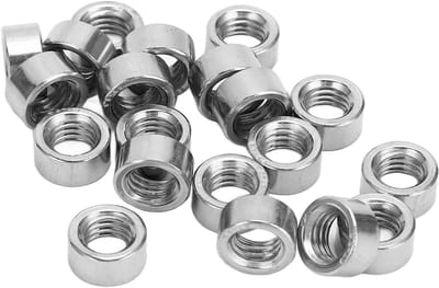 20 Stuks Ronde Verbindingmoer M8x12.5, 304 RVS, Precisie Standaard, Voor Draadstangen en Bevestigingsmaterialen