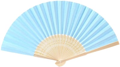Dailygoods - Handwaaiers - Kleurrijke Vouwwaaiers - Perfect voor Bruiloften - Lichtblauw - Gastgeschenken - Feestdecoratie - Decoratie voor Fotografie