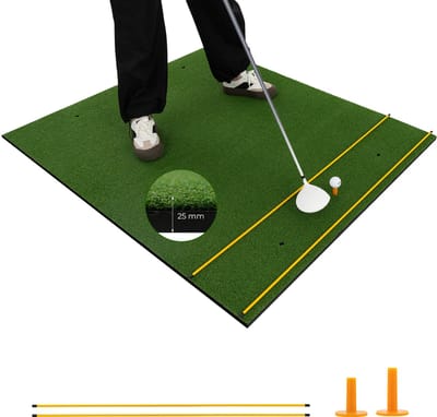 COSTWAY Golf Putting Mat 152x117 cm 22 mm dik - Afslagmat Golf EVA - Oefenmat Golf - Golf Accessoire