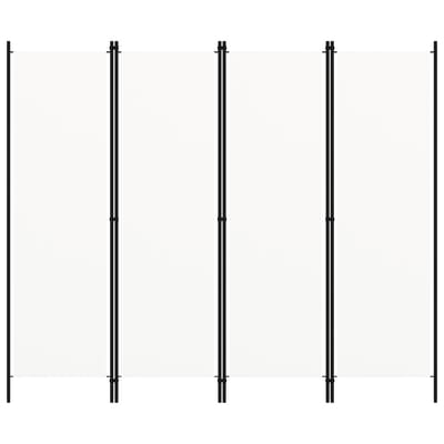 vidaXL - Kamerscherm - met - 4 - panelen - 200x180 - cm - wit