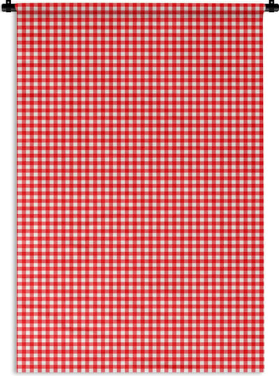 Wandkleed - Wanddoek - Rood - Rustiek - Patronen - 120x180 cm - Wandtapijt