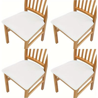 Rekbare Melkzijde Stoelzithoes Set van 4/6 Stuks, Stofdicht en Krasbestendig, Ideaal voor Gebruik in Eetkamer en Woonkamer 4 pieces
