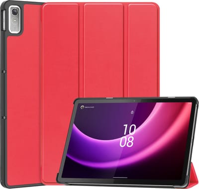 Hoesje - Geschikt voor Lenovo Tab P11 (2e / 2nd Generatie) - Dun & Stevig - Hardcover Book Case - Trifold Bookcase Hoes - Hard Cover - Tablethoes - Rood