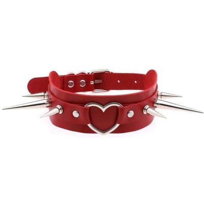 Punk Goth Rode PU Leer Choker Halsband Sexy Spike Nekband Sleutelbeen Kettingen Voor Vrouwen Mannen Sieraden Gotische Accessoires brown