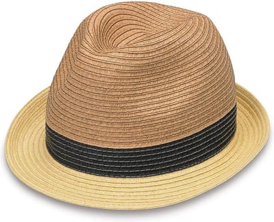 Stevie Trilby – Zomerhoed Dames & Heren Natuurlijke Vezel - Maat: M-L: 58 cm - Natural/Black/Ivory