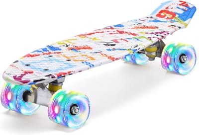 Skateboard voor kinderen - Cruiser board - Buiten spelen - Lichtgevende wielen - 22 inch - Multicolor