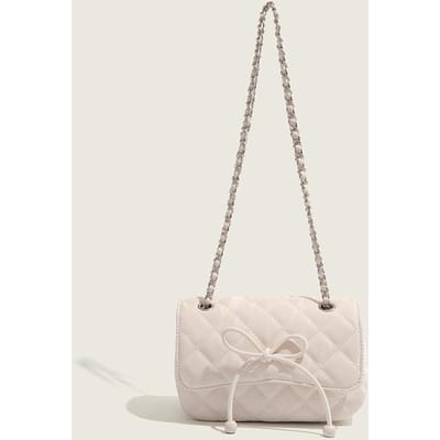 Niche Diamanten Ketting Pendeltas Strik Magnetische Gesp Flap Nieuwe Trendy Schoudertas Crossbodytas gray