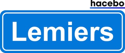 Hacebo - Plaatsnaam Sticker - 29x10 CM - Lemiers sticker - Verkeersborden sticker - grappige cadeaus - Lemiers