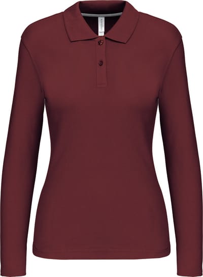 Kariban Damespolo lange mouwen K244 - Wine - 3XL
