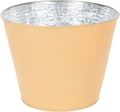 Metalen plantenbak, pasteloranje, Ø20cm H16cm