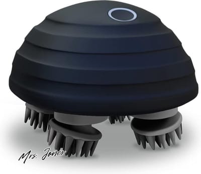 Mrs. Jones Elektrische Hoofdhuid Massager Draagbare Handheld IPX7 Waterdichte Hoofdhuid Massager met 5 Knedende Modi en 96 Knooppunten voor Lichaamsontspanning Stressverlichting .