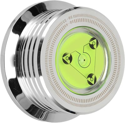 Platenspeler Stabilisator - Record Stabilizer Clamp - Geluidskwaliteit Verbeteren - Ingebouwde Waterpas - 76mm Diameter - Zilver