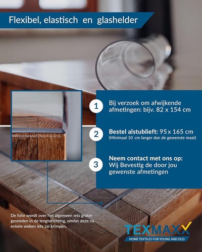 Tafelbescherming Folie - Beschermend Tafelkleed - Tafel Kopen - Afgeschuinde Randen - 45 x 280 cm - Transparant