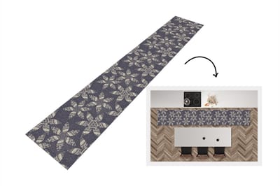 Keukenloper - Loper keuken - Bloemen - Ster - Sneeuw - Winter - 300x50 cm - Keukenloper vinyl