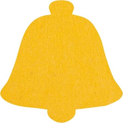 Kerstbel vilt onderzetters - Geel - 6 stuks - ø 10 cm - Kerst onderzetter - Tafeldecoratie - Glas onderzetter - Kerst tafelen - Woondecoratie - Tafelbescherming - Onderzetters voor glazen - Keukenbenodigdheden - Woonaccessoires - Tafelaccessoires