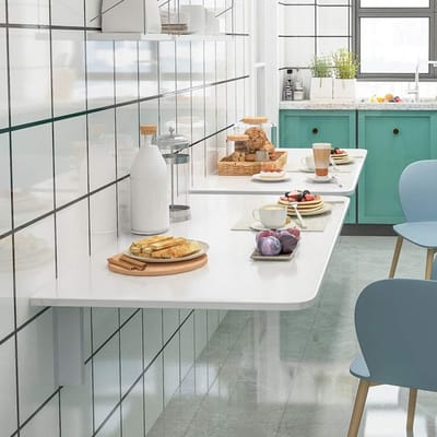 Klaptafel Wandmontage - Opklapbaar Bureau - Ruimtebesparend Werken - Sterke Draagkracht - 18 Maten - Wit
