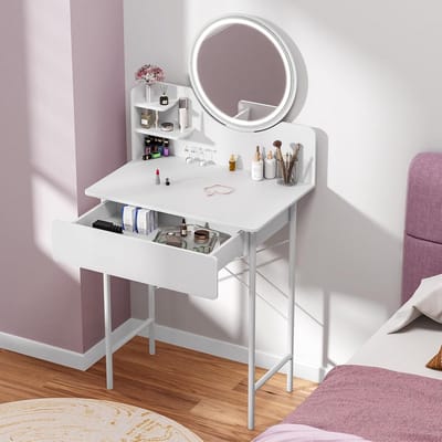 Verlichte Make-up Tafel met Spiegel en Opbergruimte
