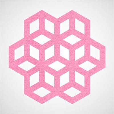 Blokjes vilt onderzetter - Roze - 6 stuks - ø 95 mm - Glas onderzetter - Cadeau - Woondecoratie - Woonkamer - Tafelbescherming - Onderzetters Voor Glazen - Keukenbenodigdheden - Woonaccessoires - Tafelaccessoires
