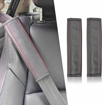 Zachte Schouderpads voor Autogordels van PU Leer - Ademend en Universeel - Set van 2 Accessoires voor Volwassenen