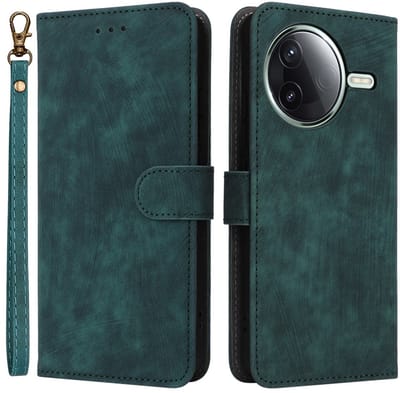 Coverup Hoesje - Geschikt voor Xiaomi Poco F7 Pro / F7 Ultra Hoesje - Coverup Book Case met Koord - Groen