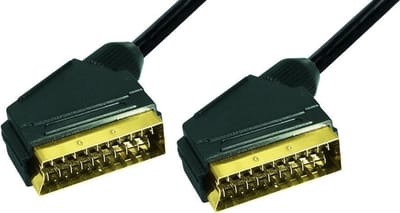 21-pins Scart kabel - verguld / zwart - 3 meter