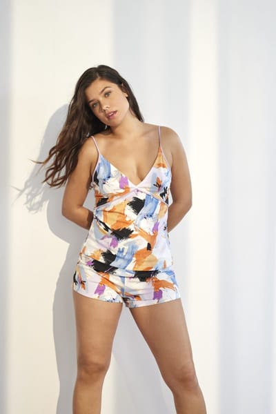 Promise - Pencil Pyjama Kort - maat M - Paars/Meerkleurig