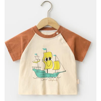 Babykleding Casual T-shirts met korte mouwen Zomerkleding Jongens Meisjes Baby Kinderen Kinderen Zomer Tops met halve mouwen 120cm brown