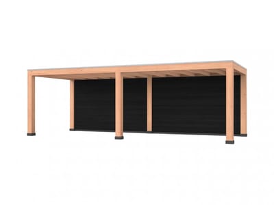 Douglas overkapping, 750 x 300, met achterwand, Westwood Modern Basic zwart