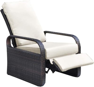 Tuinstoel - Lounge stoel - Buiten relaxen - Verstelbare rugleuning - 80 x 80 x 98 cm - Beige