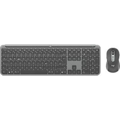 Logitech Signature Combo MK950 voor zakelijk toetsenbord en muis, draadloos, QWERTZ, polssteun, muis voor rechtshandigen, 2 verbindingsmodi, grafiet