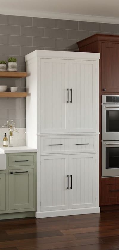 Luxe Multifunctionele Voorraadkast met Lade en Verstelbare Planken – Hoge Opbergkast voor Keuken, Woonkamer, Badkamer – Wit, Moderne Eetkast 183,5 cm Depauwwonen – Afmetingen op aanvraag – Depauw