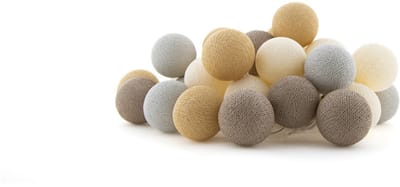 Cotton Ball Lights - LED lichtslinger voor binnen - Handgemaakt en Fairtrade - 35 lampjes - Teddy
