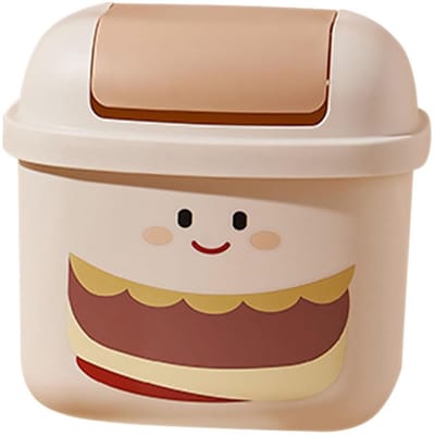Mini Prullenbak - Bureau Vuilnisbak - Netjes Houden - Speels Hamburgerontwerp - 16.5 x 15.5 x 13.5 cm - Diverse Kleuren