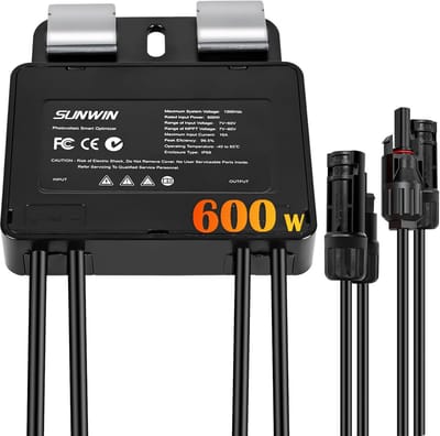 Solar optimalisator 600 W, zonnepaneel MPPT-vermogensoptimalisator Max 1500V DC, MPPT zonne-regelaar met zonne-stekker, IP68 waterdicht, optimalisator voor zonnepaneel, fotovoltaïsche
