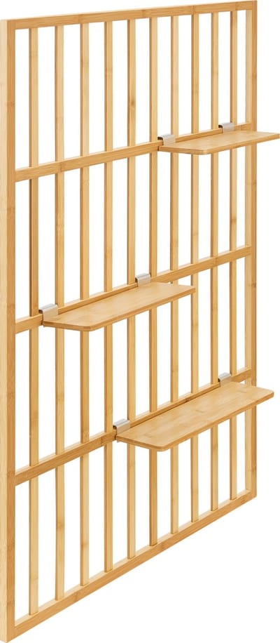 Wandrek Røst met 3 planken 120x80x13 cm bamboe naturel [en.casa]