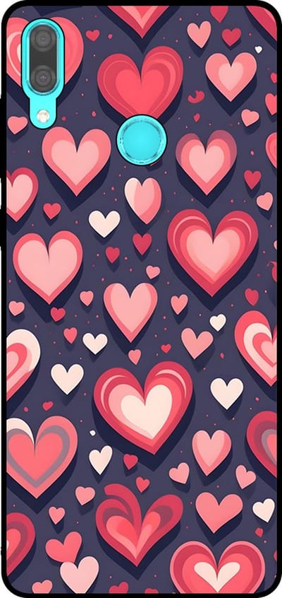 Smartphonica Telefoonhoesje Geschikt voor Huawei Y7 (2019) met Hartjes Opdruk - TPU Backcover Case With Heart Design geschikt voor Huawei Y7 (2019)