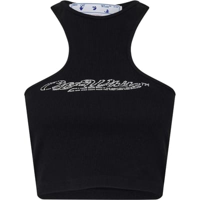 Off White Dames/Dames Relaxed Fit Tanktop (Zwart)