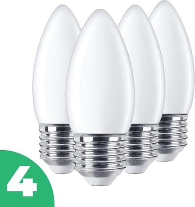 Sidef Kaars Gloeilamp E27 - 25W - Warm Wit Licht - Dimbaar - Mat - 4 stuks