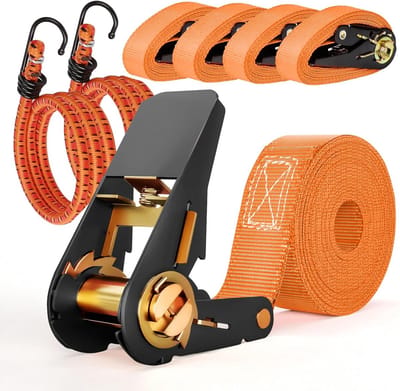 Spanbanden met Ratel en Haken (2 Stuks) - 800 kg Zekeringsbanden voor Auto, Motor en Bagage
