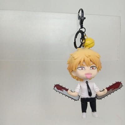 Anime Chainsaw Man PVC Actiefiguur Sleutelhanger Power Bloeddemon Pochita Cosplay Accessoire white