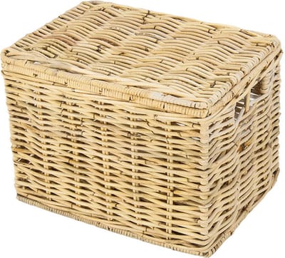 Opbergmand 55x40x40 in naturel Rotan