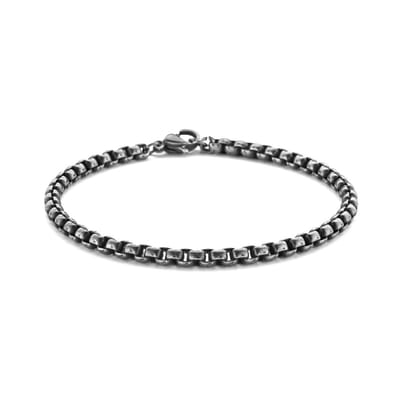 Frank 1967 7FB-0547 Stalen Armband - Heren - Schakel - 19 cm - 4 mm Dik - Vintage Look - Antraciet