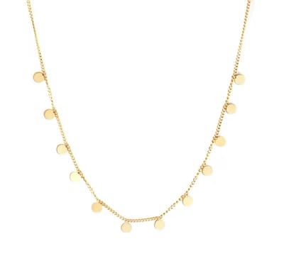 Akyol - 1 goudkleurig ketting - stainless steel - munt ketting - stainless steel ketting - halsketting – necklace - ketting - halsbandje - ketting voor dames