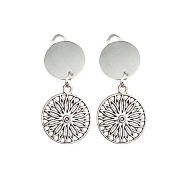 Clip oorbellen- cirkel- ster- Mels- zilverkleur- geen gaatje- Charme Bijoux