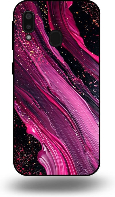 Smartphonica Telefoonhoesje geschikt voor Samsung Galaxy A20E met marmer opdruk - TPU backcover case marble design - Paars Roze geschikt voor Samsung Galaxy A20e