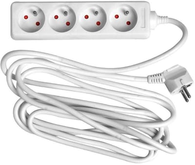 Wonday verlengsnoer, 4 stopcontacten, wit